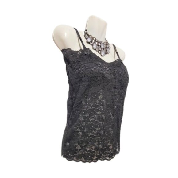 Black Tank Top Lace Camisole SIZE M - Stretchy Top - NEW - Picture 6 of 9